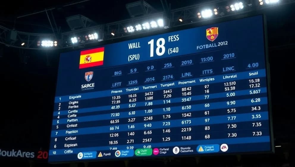 Spaniens herrlandslags poängställning i fotboll